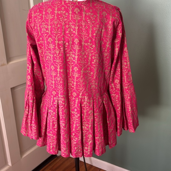 Rang Ja Women’s new size M India embellished peplum long sleeves blouse - Picture 9 of 11